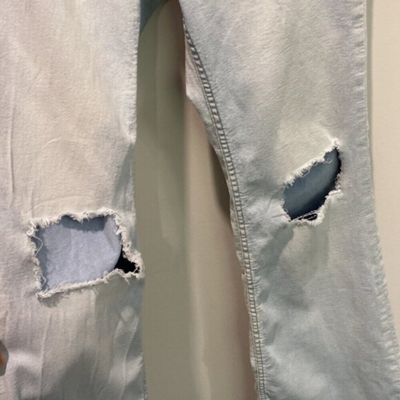 H&M Flared High Rise Distressed Light Blue Jeans Size 6 - Picture 10 of 16